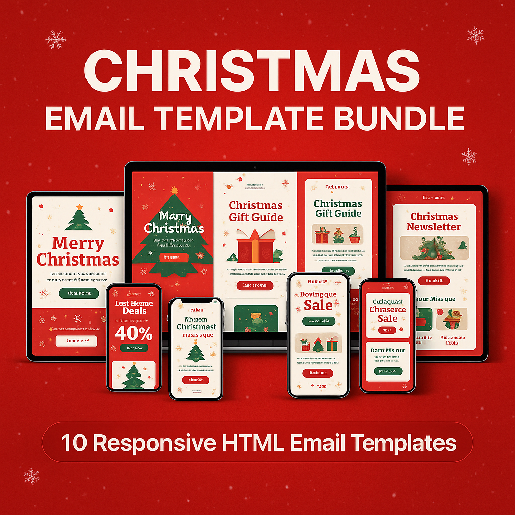 Christmas Responsive HTML Email Template Bundle (CRM Ready)