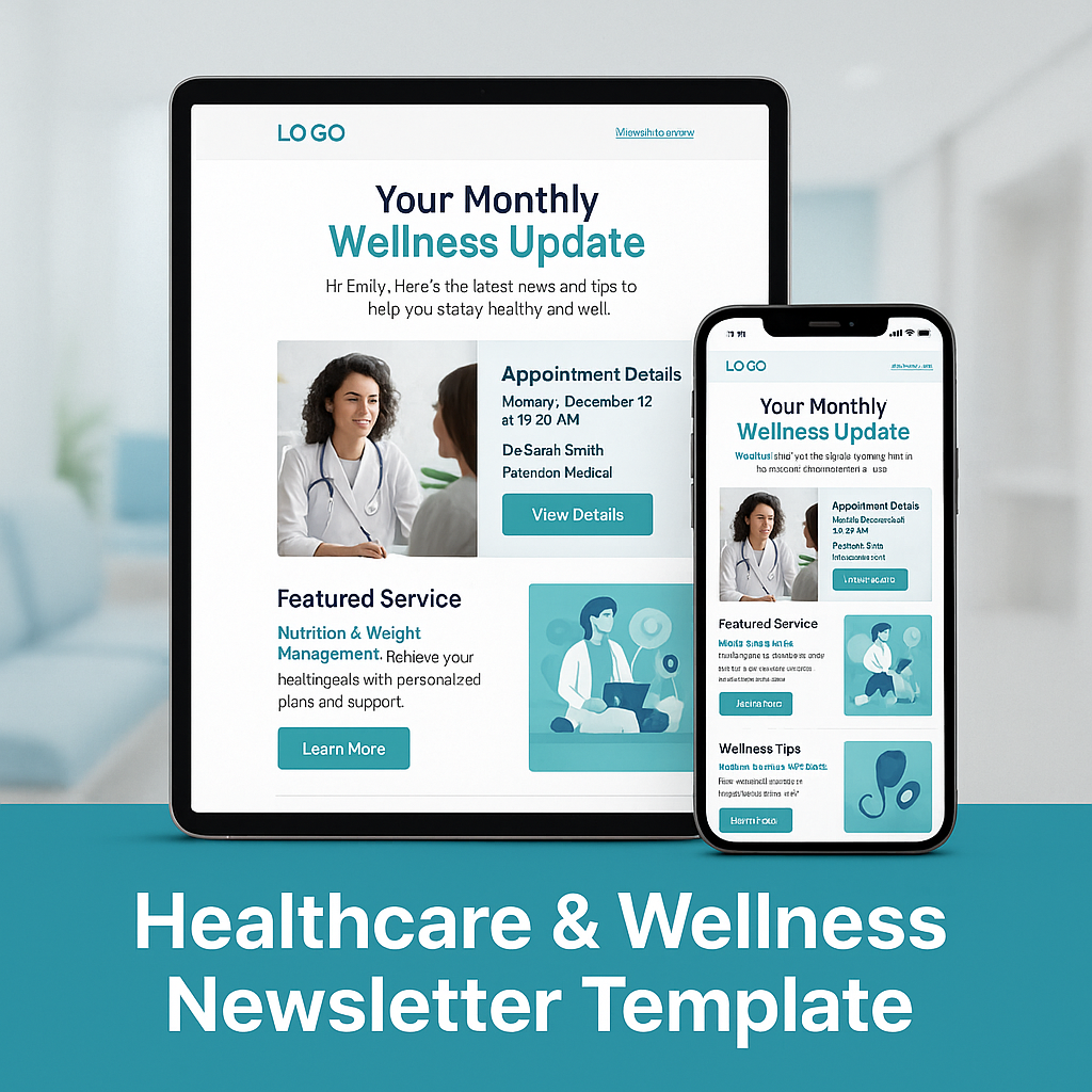 Healthcare Newsletter Email Template – Responsive Medical Sales Email Template + Professional Healthcare Email Templates (HTML)