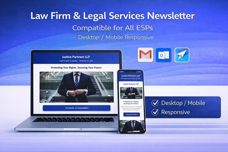 Professional Law Firm Newsletter Email Template - Responsive HTML & CSS for Legal Services