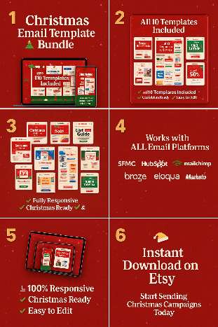 Img 4Christmas Responsive HTML Email Template Bundle (CRM Ready)