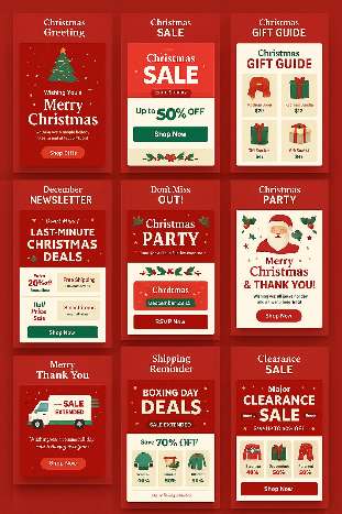 Img 10Christmas Responsive HTML Email Template Bundle (CRM Ready)