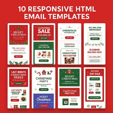 Img 3Christmas Responsive HTML Email Template Bundle (CRM Ready)
