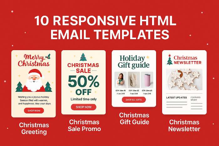 Img 7Christmas Responsive HTML Email Template Bundle (CRM Ready)