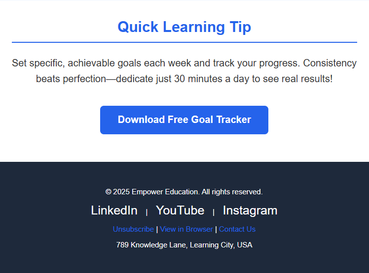 Img 5Empower Education - Responsive HTML Email Newsletter Template for Online Courses & Coaching