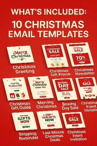 Img 1Christmas Responsive HTML Email Template Bundle (CRM Ready)