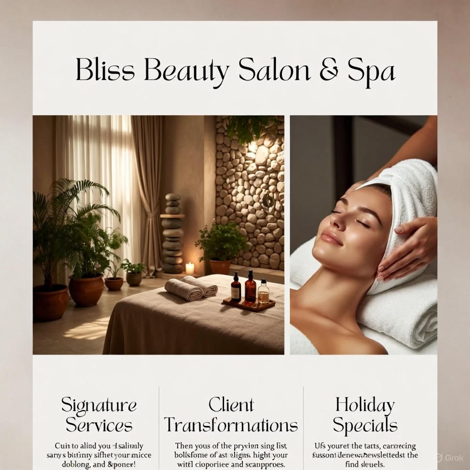 Beauty Salon & Spa Email Newsletter Template - Responsive HTML CSS Template for Salons, Spas, Hair Stylists & Wellness Brands